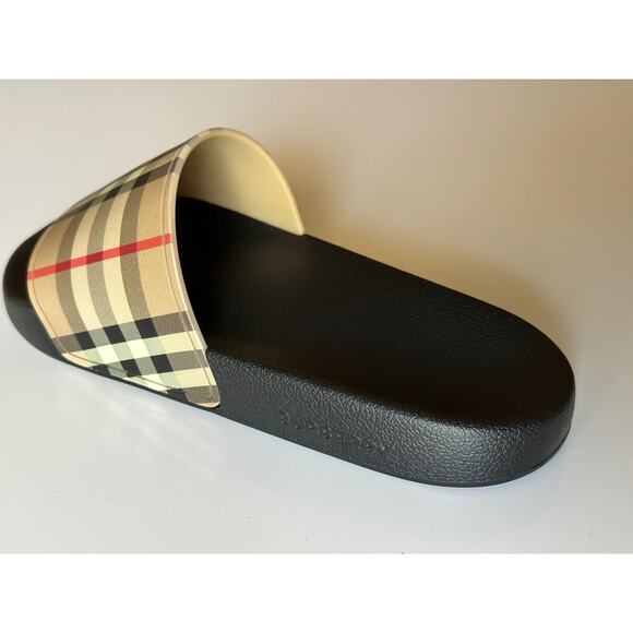 Burberry Vintage Check Archive Beige Slide Sandals 12 US (45 Euro) 8023965 NIB - Picture 4 of 10